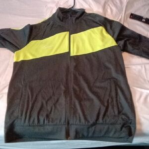 Nike Black with Neon Yellow Panel Zip-Up Track Jacket